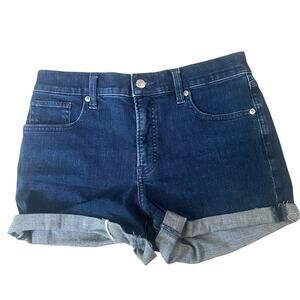 Old Navy Shorts Women’s Size 6 Blue Cotton Blend Dark Wash Cuffed